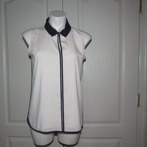 TOMMY HILFIGER Navy White Sleeveless Top Size S